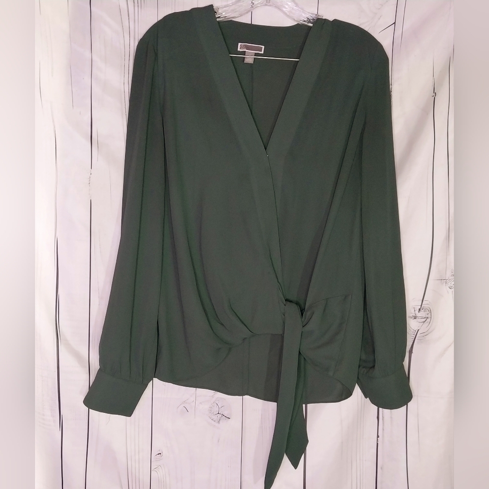 Chelsea 28 Long Sleeve Business Casual Tie Front Top